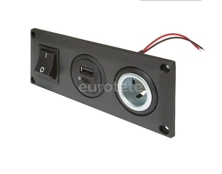 Enchufe incorporado conmutable USB-A o USB-C alta carga 