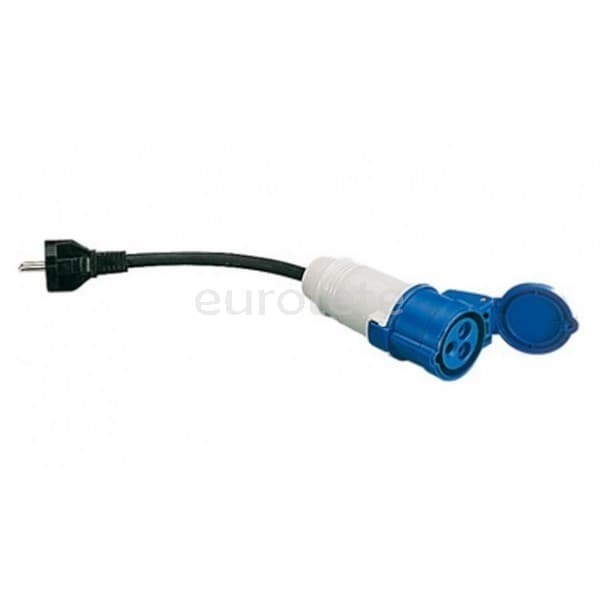 Adaptador hembra CEE 17 con cable schuko macho de cable electricidad  - 21613 - Eurotete