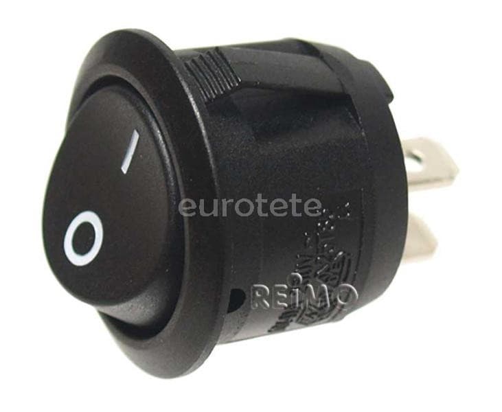 Interruptor circular 1 encendido 12 voltios negro  - A0008087 - Eurotete