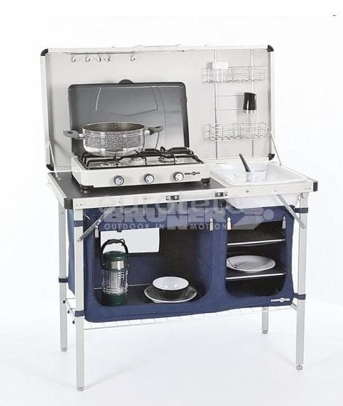 Cocina camping con tapa plegable