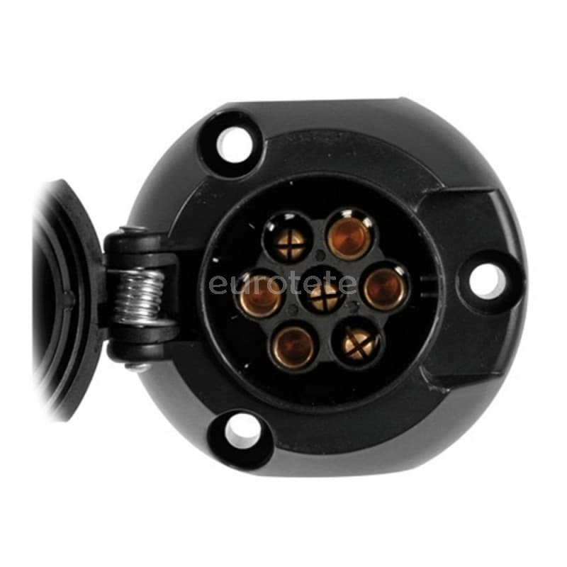 Enchufe 7 polos plastico negro remolque caravana roulotte 