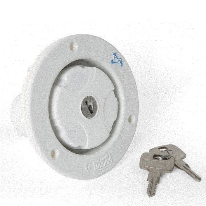 Bocana agua blanco Fiamma con tapon y 2 llaves autocaravana 1