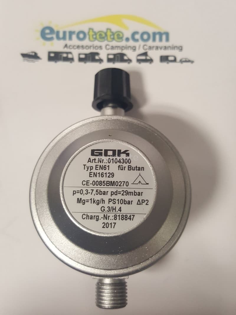 Regulador gas 29 mbar Gok EN16129 typ EN61  - 751263 - Eurotete