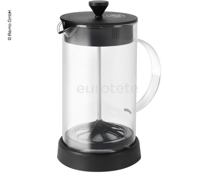 Cafetera de embolo, infusiones de te y menaje de caravaning