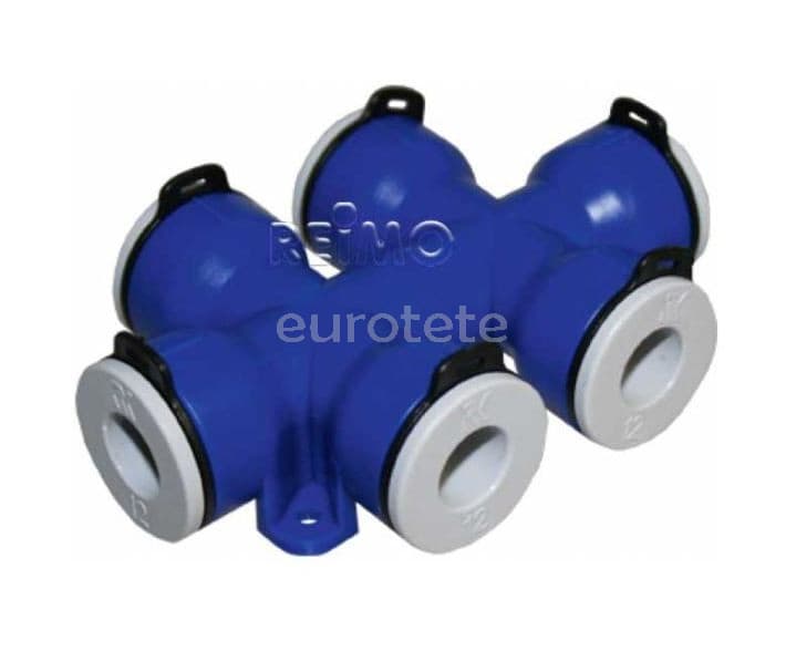 Conector 12 mm 6 vias tubo agua  - 650559 - Eurotete