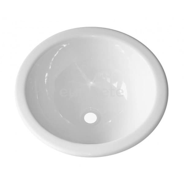 Lavabo 29 cm empotrado redondo blanco brillante para camper o autocaravana