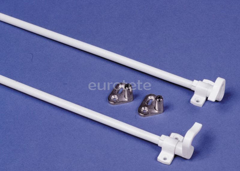 Barra varilla falleba blanco con ganchos giratorios para cierre puerta baño aseo de autocaravana o caravana  - 532753 - Eurotete