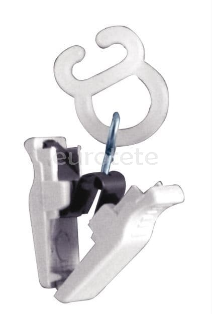 Gancho cortina con pinza para riel flexible de techo para ducha baño camperizacion o furgoneta camper  - 05255 - Eurotete