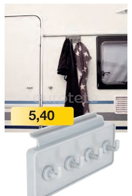 Colgador organizador con 4 ganchos para carril caravana  - 903272 - Eurotete