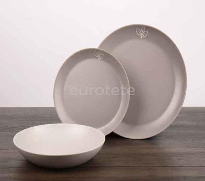 Vajilla melamina platos color tierra para 2 personas menaje caravaning  - 45498 - Eurotete