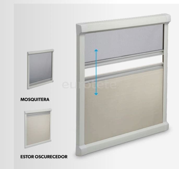 Dometic DB1R 680 x 630 marco + oscurecedor + mosquitera para caravana o autocaravana  - 37806 - Eurotete
