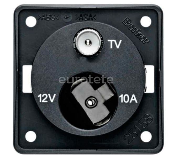 Berker toma antena TV gris antracita electricidad 12 voltios  - 83161 - Eurotete