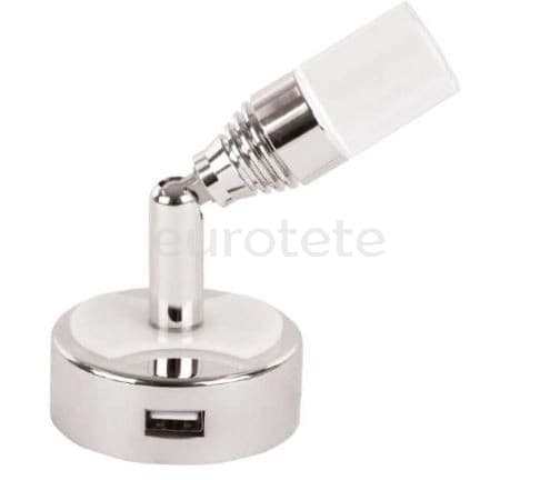 Aplique led lectura luz blanca y azul con interruptor 12 voltios  - 832781 - Eurotete