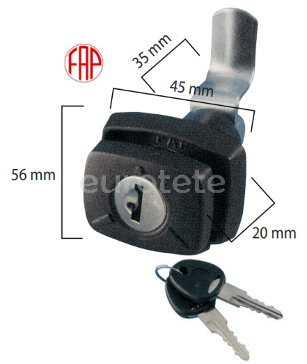 Cerradura arcon linea con 2 llaves New System negro autocaravana 4