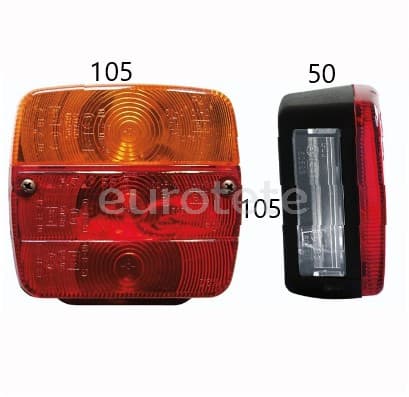 Luz-trasera-cuadrada-rojo-naranja-AJBA-luz-de freno-intermitente- luz-trasera-luz-de-matrícula